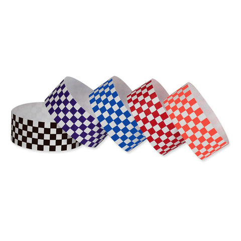 Tytan Band® Expressions Tyvek Wristbands 1" Checkerboard Design TX03 (500/Pack) - Wristbands.com
