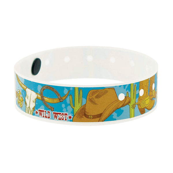 Superband® Expressions Plastic Wristbands 3/4" Wild West Design 4056 (500/Box) - Wristbands.com