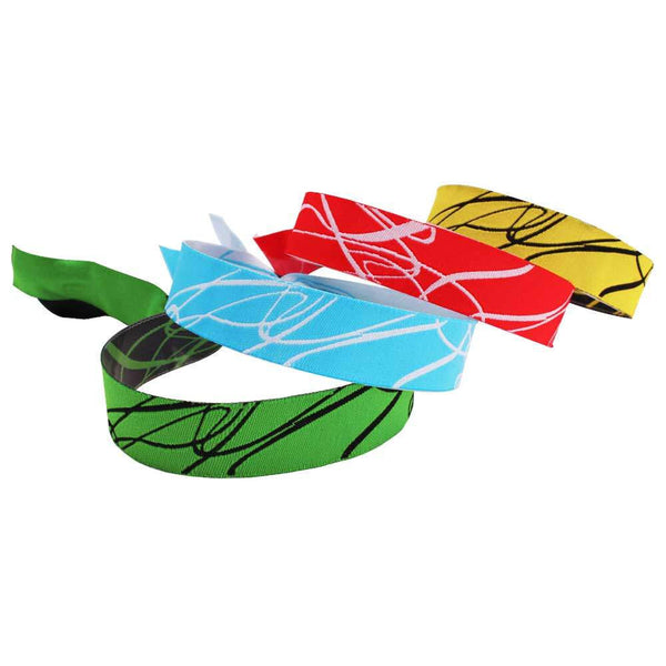 Woven Wristbands 1/2" Swirl Design - High Security Closure WOBS (100/Pack) - Wristbands.com